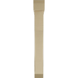 Ekena Millwork - BKTUR0554X36X44WTL06RCPR - Timberthane Faux Wood Westlake Style Bracket w/ Offset Brace, Slat Ends, 5 1/2"W x 36"D x 44"H, Primed Tan