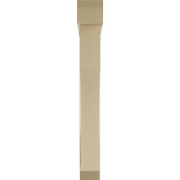 Ekena Millwork - BKTUR0554X38X44WTL06RCPR - Timberthane Faux Wood Westlake Style Bracket w/ Offset Brace, Slat Ends, 5 1/2"W x 38"D x 44"H, Primed Tan