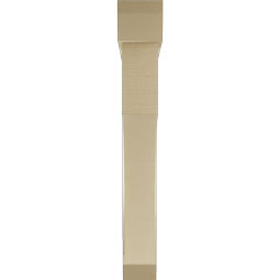 Ekena Millwork - BKTUR0554X40X40WTL06RCPR - Timberthane Faux Wood Westlake Style Bracket w/ Offset Brace, Slat Ends, 5 1/2"W x 40"D x 40"H, Primed Tan