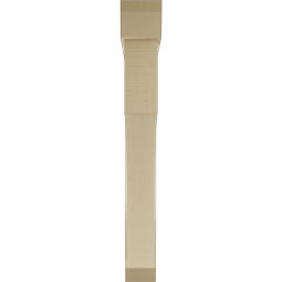 Ekena Millwork - BKTUR0554X44X44WTL06RCPR - Timberthane Faux Wood Westlake Style Bracket w/ Offset Brace, Slat Ends, 5 1/2"W x 44"D x 44"H, Primed Tan
