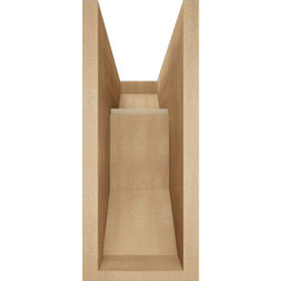 Ekena Millwork - BKTUR0756X18X18WTL06RCPR - Timberthane Faux Wood Westlake Style Bracket w/ Offset Brace, Slat Ends, 7 1/2"W x 18"D x 18"H, Primed Tan