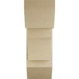 Ekena Millwork - BKTUR0756X18X22WTL06RCPR - Timberthane Faux Wood Westlake Style Bracket w/ Offset Brace, Slat Ends, 7 1/2"W x 18"D x 22"H, Primed Tan