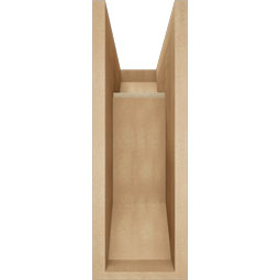 Ekena Millwork - BKTUR0756X18X22WTL06RCPR - Timberthane Faux Wood Westlake Style Bracket w/ Offset Brace, Slat Ends, 7 1/2"W x 18"D x 22"H, Primed Tan