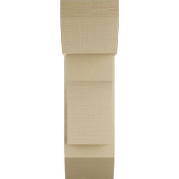 Ekena Millwork - BKTUR0756X18X26WTL06RCPR - Timberthane Faux Wood Westlake Style Bracket w/ Offset Brace, Slat Ends, 7 1/2"W x 18"D x 26"H, Primed Tan