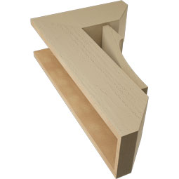 Ekena Millwork - BKTUR0756X18X30WTL06RCPR - Timberthane Faux Wood Westlake Style Bracket w/ Offset Brace, Slat Ends, 7 1/2"W x 18"D x 30"H, Primed Tan