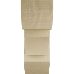 Ekena Millwork - BKTUR0756X20X20WTL06RCPR - Timberthane Faux Wood Westlake Style Bracket w/ Offset Brace, Slat Ends, 7 1/2"W x 20"D x 20"H, Primed Tan