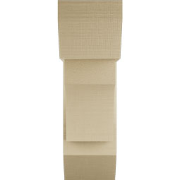 Ekena Millwork - BKTUR0756X20X24WTL06RCPR - Timberthane Faux Wood Westlake Style Bracket w/ Offset Brace, Slat Ends, 7 1/2"W x 20"D x 24"H, Primed Tan