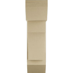Ekena Millwork - BKTUR0756X20X28WTL06RCPR - Timberthane Faux Wood Westlake Style Bracket w/ Offset Brace, Slat Ends, 7 1/2"W x 20"D x 28"H, Primed Tan