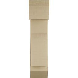 Ekena Millwork - BKTUR0756X20X32WTL06RCPR - Timberthane Faux Wood Westlake Style Bracket w/ Offset Brace, Slat Ends, 7 1/2"W x 20"D x 32"H, Primed Tan