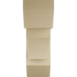Ekena Millwork - BKTUR0756X22X22WTL06RCPR - Timberthane Faux Wood Westlake Style Bracket w/ Offset Brace, Slat Ends, 7 1/2"W x 22"D x 22"H, Primed Tan