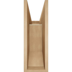 Ekena Millwork - BKTUR0756X22X22WTL06RCPR - Timberthane Faux Wood Westlake Style Bracket w/ Offset Brace, Slat Ends, 7 1/2"W x 22"D x 22"H, Primed Tan