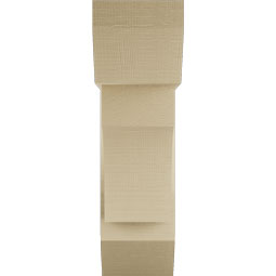 Ekena Millwork - BKTUR0756X22X26WTL06RCPR - Timberthane Faux Wood Westlake Style Bracket w/ Offset Brace, Slat Ends, 7 1/2"W x 22"D x 26"H, Primed Tan