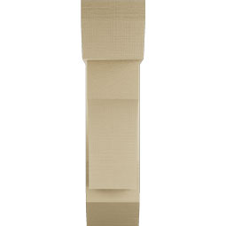 Ekena Millwork - BKTUR0756X22X30WTL06RCPR - Timberthane Faux Wood Westlake Style Bracket w/ Offset Brace, Slat Ends, 7 1/2"W x 22"D x 30"H, Primed Tan