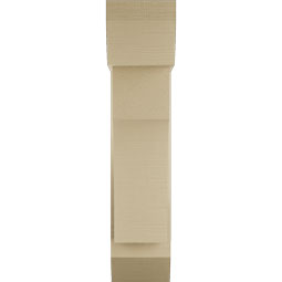 Ekena Millwork - BKTUR0756X22X34WTL06RCPR - Timberthane Faux Wood Westlake Style Bracket w/ Offset Brace, Slat Ends, 7 1/2"W x 22"D x 34"H, Primed Tan