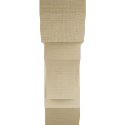Ekena Millwork - BKTUR0756X24X24WTL06RCPR - Timberthane Faux Wood Westlake Style Bracket w/ Offset Brace, Slat Ends, 7 1/2"W x 24"D x 24"H, Primed Tan