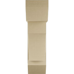 Ekena Millwork - BKTUR0756X24X28WTL06RCPR - Timberthane Faux Wood Westlake Style Bracket w/ Offset Brace, Slat Ends, 7 1/2"W x 24"D x 28"H, Primed Tan