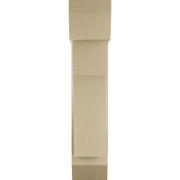 Ekena Millwork - BKTUR0756X24X36WTL06RCPR - Timberthane Faux Wood Westlake Style Bracket w/ Offset Brace, Slat Ends, 7 1/2"W x 24"D x 36"H, Primed Tan
