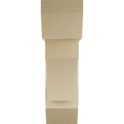Ekena Millwork - BKTUR0756X26X26WTL06RCPR - Timberthane Faux Wood Westlake Style Bracket w/ Offset Brace, Slat Ends, 7 1/2"W x 26"D x 26"H, Primed Tan
