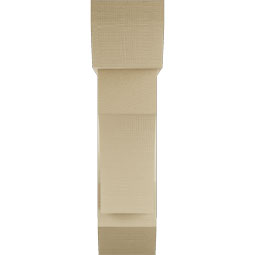 Ekena Millwork - BKTUR0756X26X30WTL06RCPR - Timberthane Faux Wood Westlake Style Bracket w/ Offset Brace, Slat Ends, 7 1/2"W x 26"D x 30"H, Primed Tan