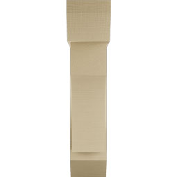 Ekena Millwork - BKTUR0756X26X34WTL06RCPR - Timberthane Faux Wood Westlake Style Bracket w/ Offset Brace, Slat Ends, 7 1/2"W x 26"D x 34"H, Primed Tan