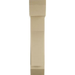 Ekena Millwork - BKTUR0756X26X38WTL06RCPR - Timberthane Faux Wood Westlake Style Bracket w/ Offset Brace, Slat Ends, 7 1/2"W x 26"D x 38"H, Primed Tan