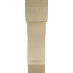 Ekena Millwork - BKTUR0756X28X28WTL06RCPR - Timberthane Faux Wood Westlake Style Bracket w/ Offset Brace, Slat Ends, 7 1/2"W x 28"D x 28"H, Primed Tan