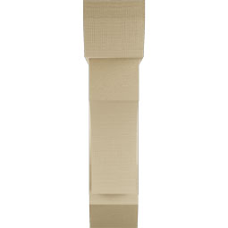 Ekena Millwork - BKTUR0756X28X32WTL06RCPR - Timberthane Faux Wood Westlake Style Bracket w/ Offset Brace, Slat Ends, 7 1/2"W x 28"D x 32"H, Primed Tan