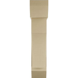 Ekena Millwork - BKTUR0756X28X36WTL06RCPR - Timberthane Faux Wood Westlake Style Bracket w/ Offset Brace, Slat Ends, 7 1/2"W x 28"D x 36"H, Primed Tan