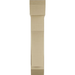 Ekena Millwork - BKTUR0756X28X40WTL06RCPR - Timberthane Faux Wood Westlake Style Bracket w/ Offset Brace, Slat Ends, 7 1/2"W x 28"D x 40"H, Primed Tan