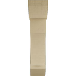 Ekena Millwork - BKTUR0756X30X34WTL06RCPR - Timberthane Faux Wood Westlake Style Bracket w/ Offset Brace, Slat Ends, 7 1/2"W x 30"D x 34"H, Primed Tan