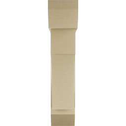 Ekena Millwork - BKTUR0756X30X36WTL06RCPR - Timberthane Faux Wood Westlake Style Bracket w/ Offset Brace, Slat Ends, 7 1/2"W x 30"D x 36"H, Primed Tan