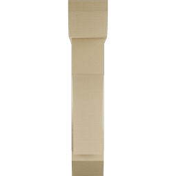 Ekena Millwork - BKTUR0756X30X38WTL06RCPR - Timberthane Faux Wood Westlake Style Bracket w/ Offset Brace, Slat Ends, 7 1/2"W x 30"D x 38"H, Primed Tan