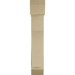 Ekena Millwork - BKTUR0756X30X42WTL06RCPR - Timberthane Faux Wood Westlake Style Bracket w/ Offset Brace, Slat Ends, 7 1/2"W x 30"D x 42"H, Primed Tan