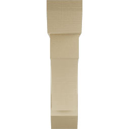 Ekena Millwork - BKTUR0756X32X32WTL06RCPR - Timberthane Faux Wood Westlake Style Bracket w/ Offset Brace, Slat Ends, 7 1/2"W x 32"D x 32"H, Primed Tan