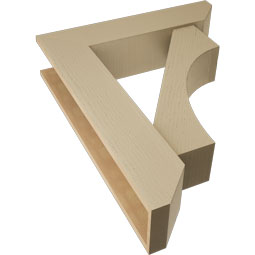 Ekena Millwork - BKTUR0756X32X40WTL06RCPR - Timberthane Faux Wood Westlake Style Bracket w/ Offset Brace, Slat Ends, 7 1/2"W x 32"D x 40"H, Primed Tan