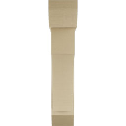 Ekena Millwork - BKTUR0756X34X38WTL06RCPR - Timberthane Faux Wood Westlake Style Bracket w/ Offset Brace, Slat Ends, 7 1/2"W x 34"D x 38"H, Primed Tan