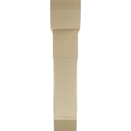 Ekena Millwork - BKTUR0756X38X38WTL06RCPR - Timberthane Faux Wood Westlake Style Bracket w/ Offset Brace, Slat Ends, 7 1/2"W x 38"D x 38"H, Primed Tan