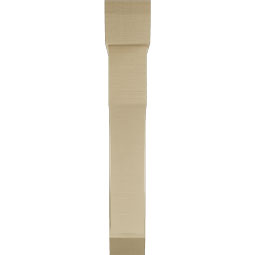 Ekena Millwork - BKTUR0756X42X48WTL06RCPR - Timberthane Faux Wood Westlake Style Bracket w/ Offset Brace, Slat Ends, 7 1/2"W x 42"D x 48"H, Primed Tan