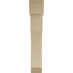 Ekena Millwork - BKTUR0756X44X44WTL06RCPR - Timberthane Faux Wood Westlake Style Bracket w/ Offset Brace, Slat Ends, 7 1/2"W x 44"D x 44"H, Primed Tan