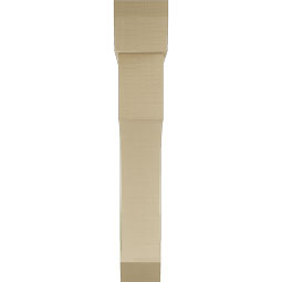 Ekena Millwork - BKTUR0756X46X46WTL06RCPR - Timberthane Faux Wood Westlake Style Bracket w/ Offset Brace, Slat Ends, 7 1/2"W x 46"D x 46"H, Primed Tan