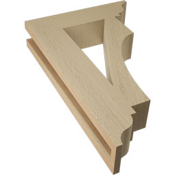 Ekena Millwork - BKTUR035X14X22WTL01RCPR - Timberthane Faux Wood Westlake Style Bracket, Traditional Ends, 3 1/2"W x 14"D x 22"H, Primed Tan