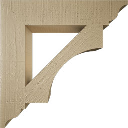 Ekena Millwork - BKTUR035X18X18WTL01RCPR - Timberthane Faux Wood Westlake Style Bracket, Traditional Ends, 3 1/2"W x 18"D x 18"H, Primed Tan