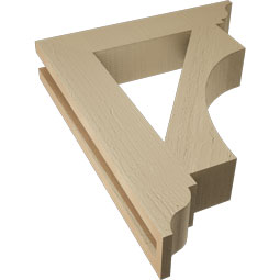 Ekena Millwork - BKTUR035X18X22WTL01RCPR - Timberthane Faux Wood Westlake Style Bracket, Traditional Ends, 3 1/2"W x 18"D x 22"H, Primed Tan