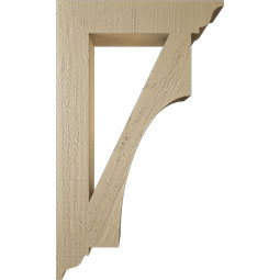 Ekena Millwork - BKTUR035X18X30WTL01RCPR - Timberthane Faux Wood Westlake Style Bracket, Traditional Ends, 3 1/2"W x 18"D x 30"H, Primed Tan