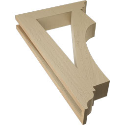 Ekena Millwork - BKTUR035X18X30WTL01RCPR - Timberthane Faux Wood Westlake Style Bracket, Traditional Ends, 3 1/2"W x 18"D x 30"H, Primed Tan