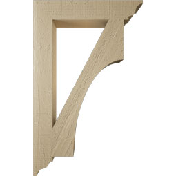 Ekena Millwork - BKTUR035X20X32WTL01RCPR - Timberthane Faux Wood Westlake Style Bracket, Traditional Ends, 3 1/2"W x 20"D x 32"H, Primed Tan