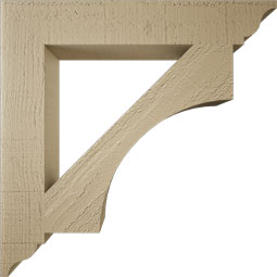 Ekena Millwork - BKTUR035X22X22WTL01RCPR - Timberthane Faux Wood Westlake Style Bracket, Traditional Ends, 3 1/2"W x 22"D x 22"H, Primed Tan