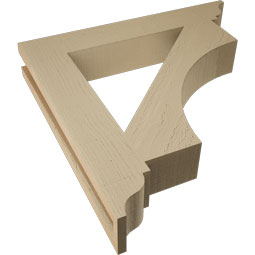 Ekena Millwork - BKTUR035X22X22WTL01RCPR - Timberthane Faux Wood Westlake Style Bracket, Traditional Ends, 3 1/2"W x 22"D x 22"H, Primed Tan