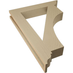 Ekena Millwork - BKTUR035X22X30WTL01RCPR - Timberthane Faux Wood Westlake Style Bracket, Traditional Ends, 3 1/2"W x 22"D x 30"H, Primed Tan