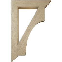 Ekena Millwork - BKTUR035X22X34WTL01RCPR - Timberthane Faux Wood Westlake Style Bracket, Traditional Ends, 3 1/2"W x 22"D x 34"H, Primed Tan